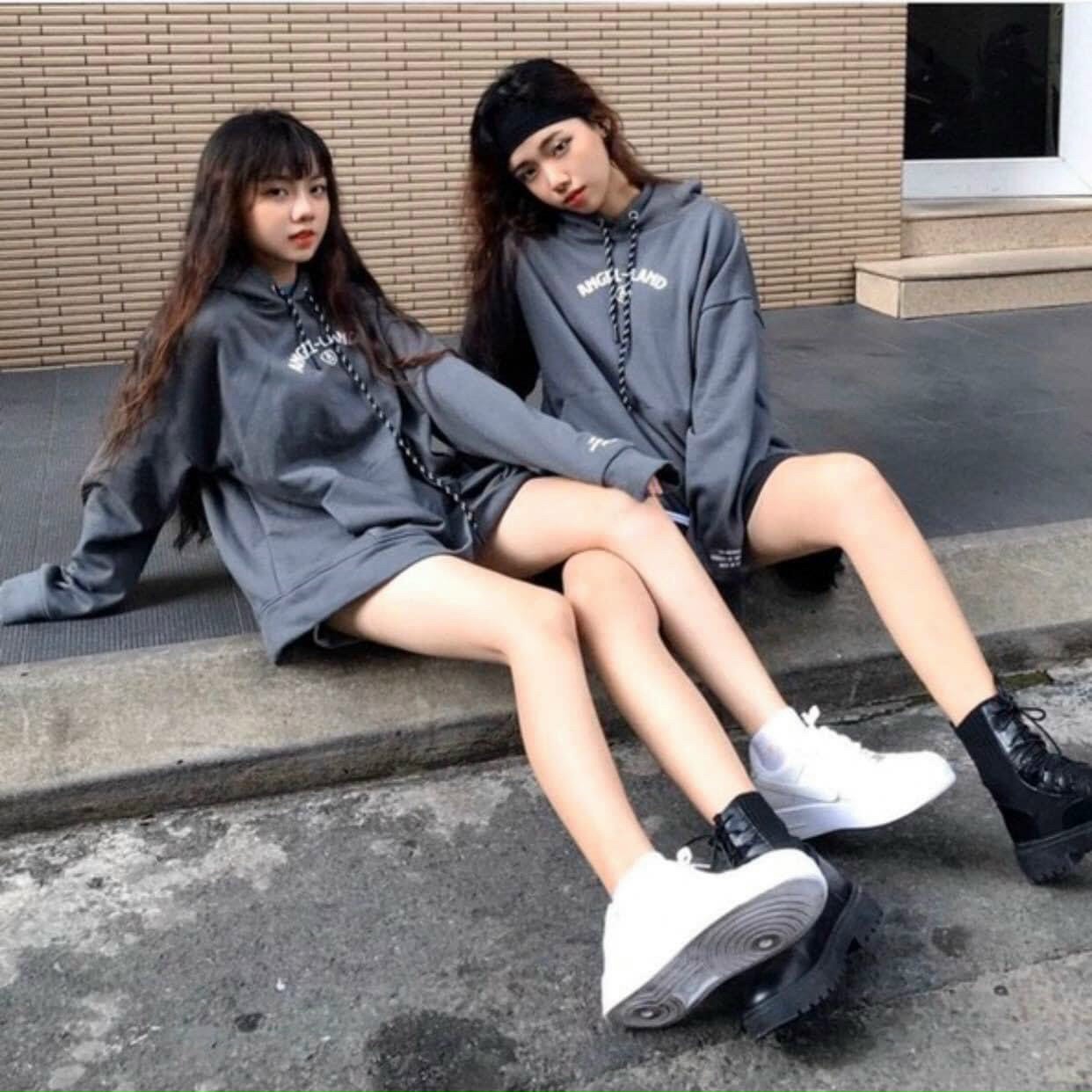 ÁO HOODIE ANGEL LAND, ÁO HOODIE THIÊN THẦN HÌNH THẬT, ÁO HOODIE XÁM XI MĂNG ULZZANG UNISEX FROM RỘNG ĐẸP PHONG CÁCH HÀN QUỐC, ÁO KHOÁC HOODIE CHẤT ĐẸP DÀY DẶN