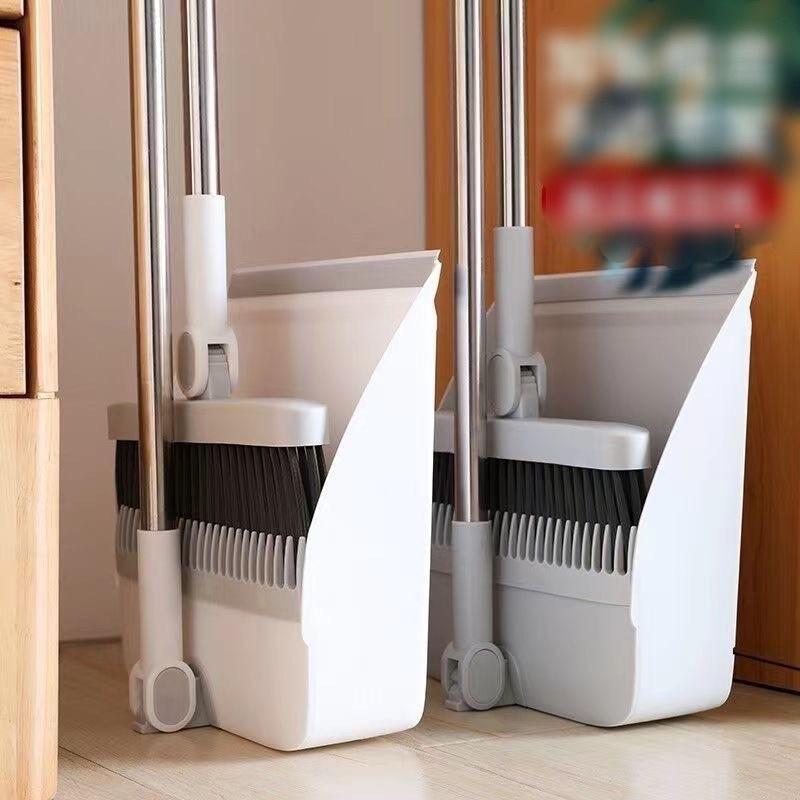 Chổi nhựa quét nhà thông minh kèm hót rác cán dài gấp gọn tiện dụng