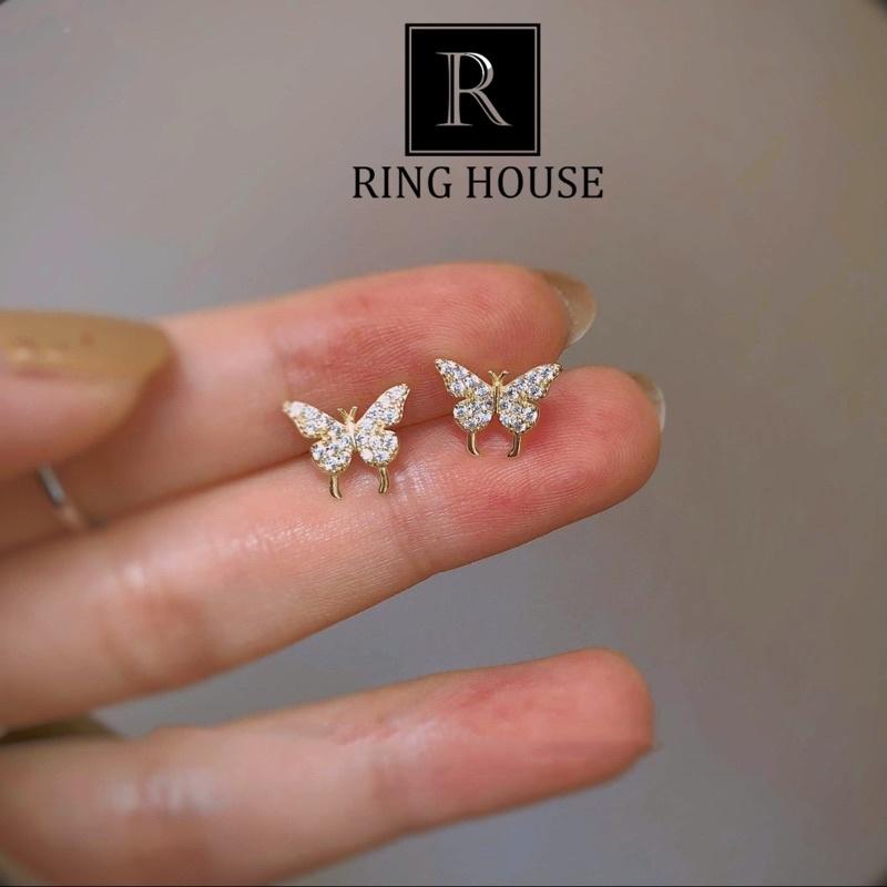 Bông Tai Khuyên Tai Nữ Butterfly Xinh Nhỏ Vàng Bạc Ring House