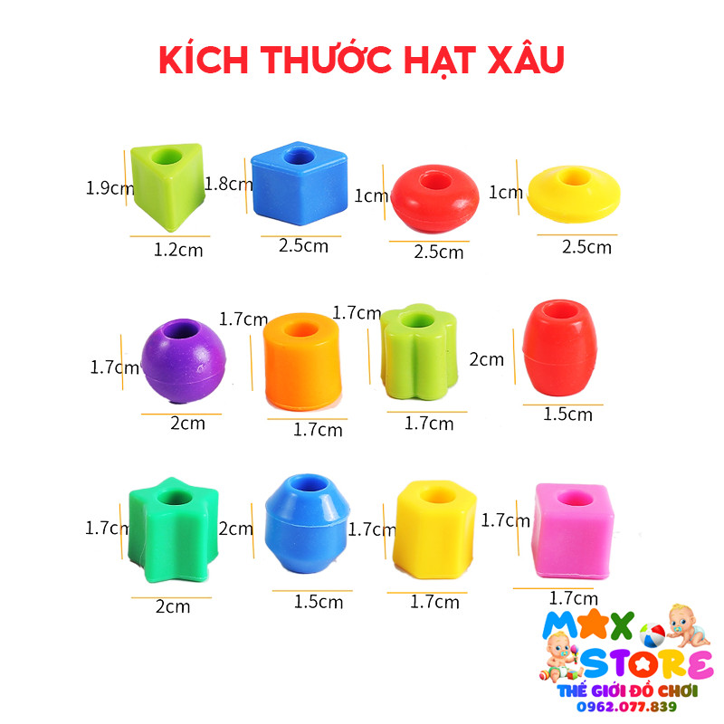 Túi Xâu Hạt Nhựa Tông Cai 152 Chi Tiết Siêu Đẹp Cho Bé Mầm Non Phát Triển Các Kỹ Năng Vận Động Tinh