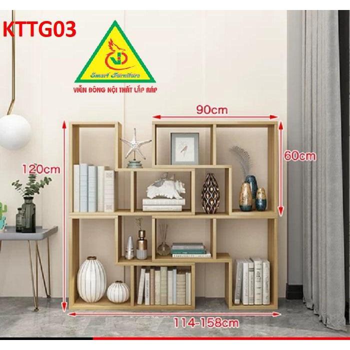 Kệ sách để sàn, kệ sách tự đứng, kệ trang trí KTTG03   - Nội thất lắp ráp Viendong Adv