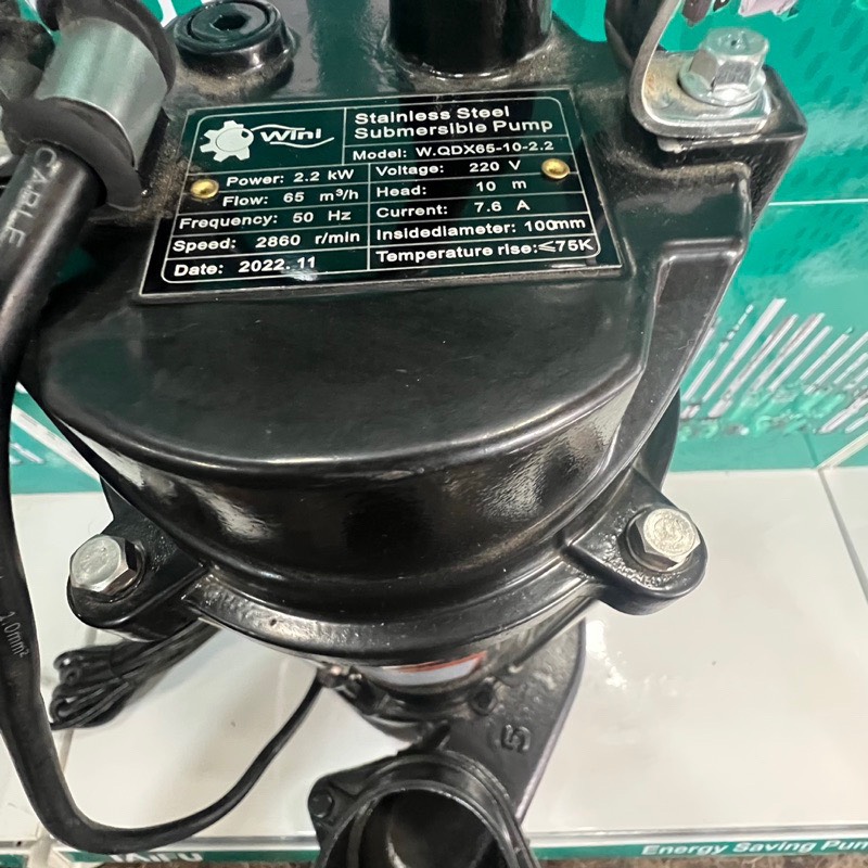 Máy bơm chìm nước thải 2.2Kw Thân INOX 304 Wini W.QDX65-10-2.2 - Bảo hành 1 năm