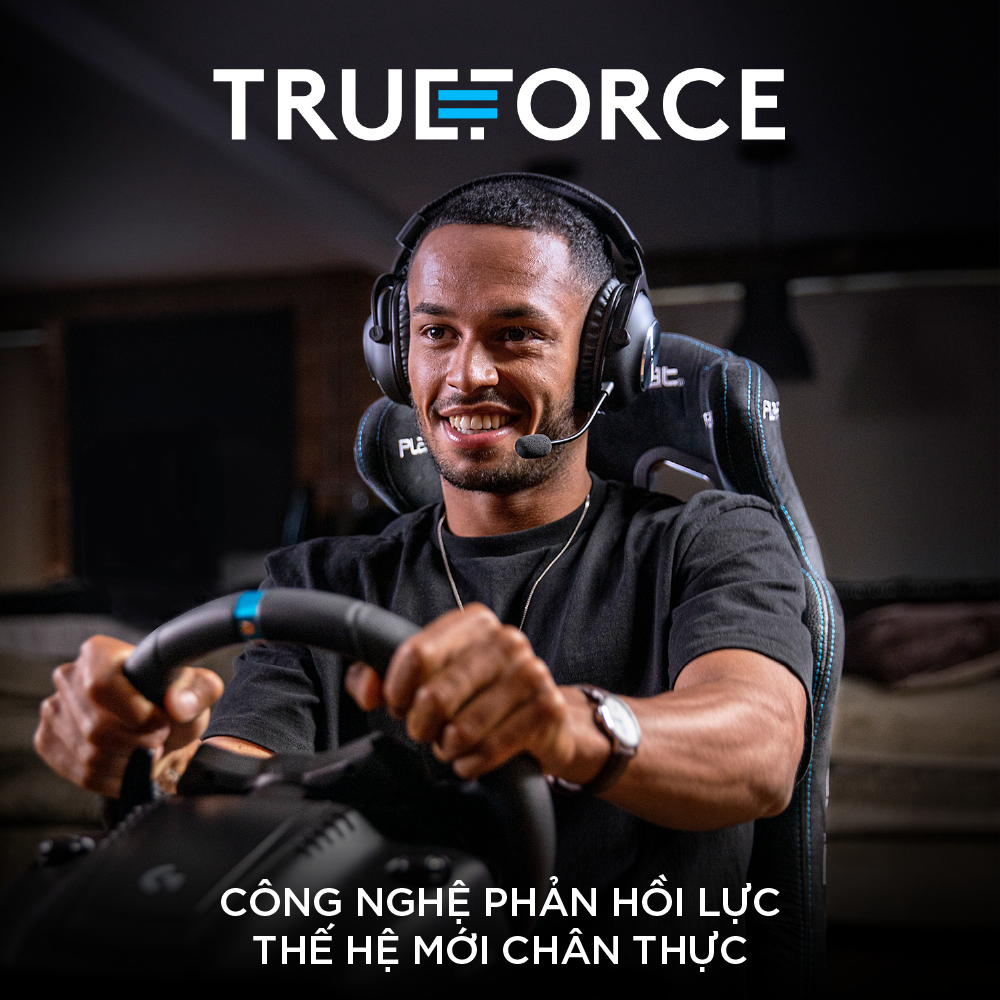 Bộ vô lăng &amp; bàn đạp chơi game đua xe Logitech G923 - Phản hồi lực TRUEFORCE, tay cầm bọc da cao cấp, tương thích PS5, PS4, PC, Mac - Hàng Chính Hãng