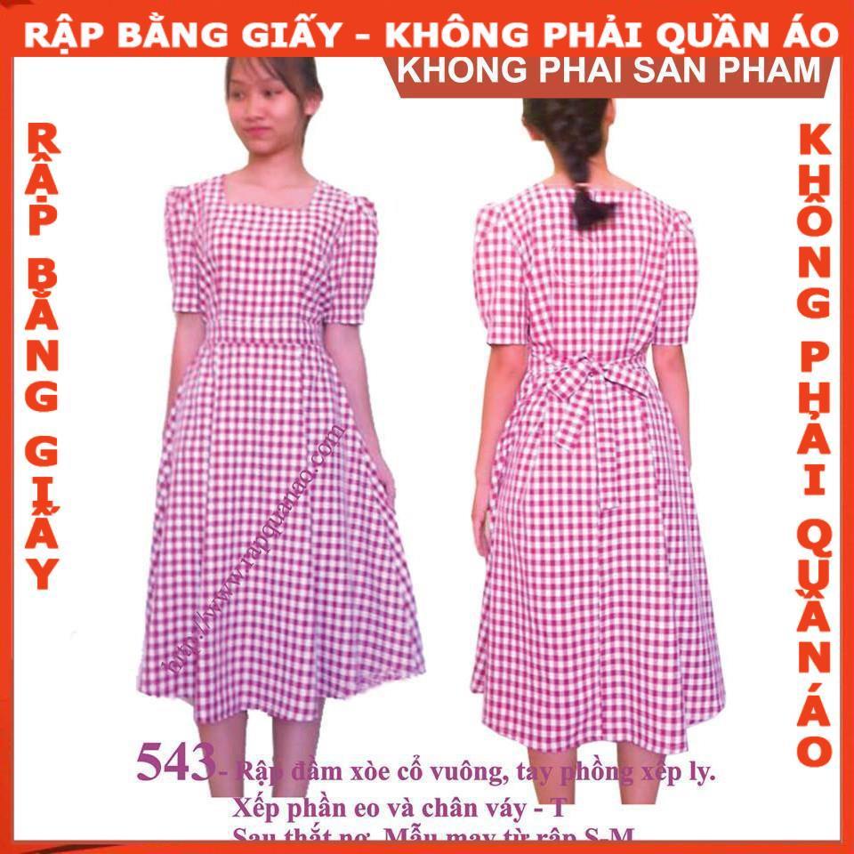 Rập giấy mã 543 (BẢN VẼ) rập đầm cổ vuông