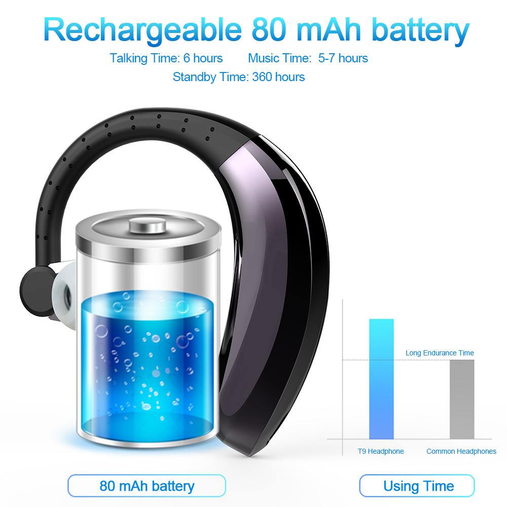 Tai nghe Bluetooth Yuer T9 không dây Bluetooth 4.1 nhét trong rảnh tay với Mic cho Lái xe