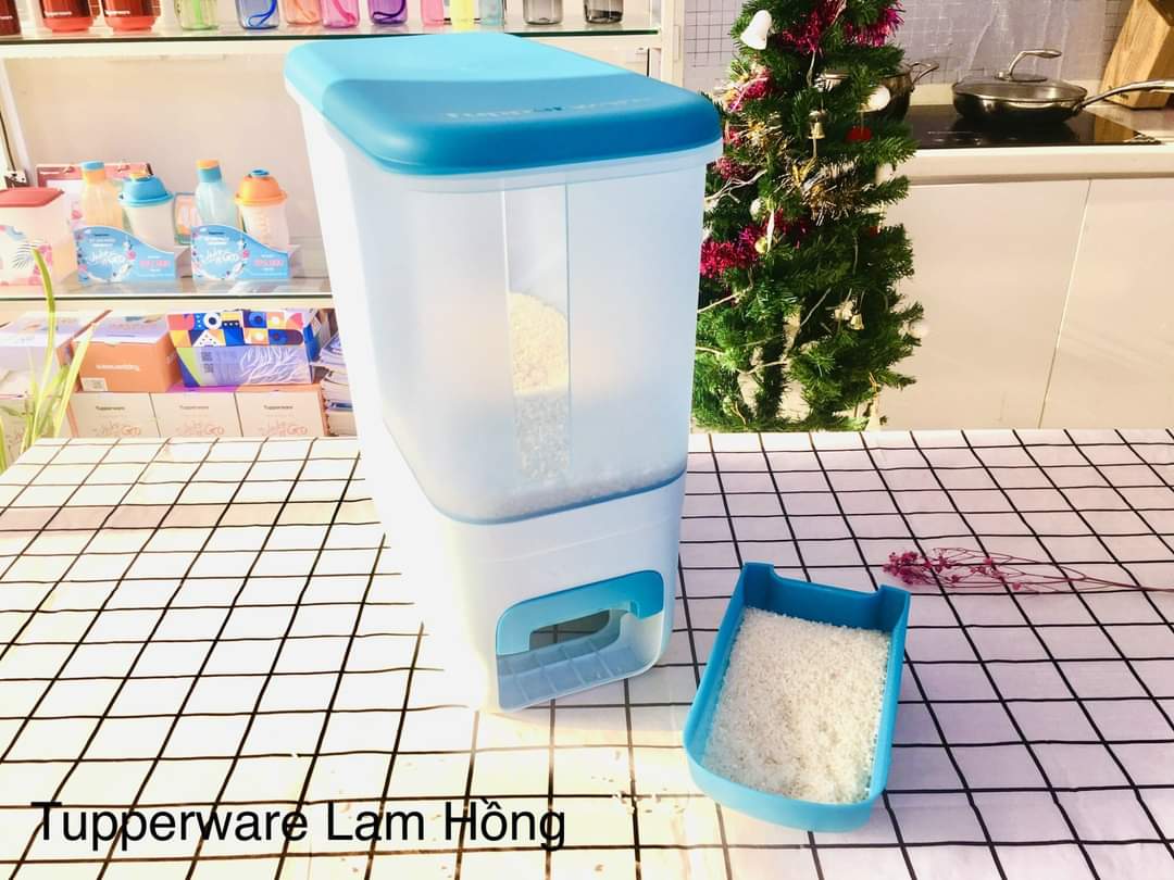 Thùng Gạo Rice Smart Aqua 10kg Tupperware - Hàng chính hãng