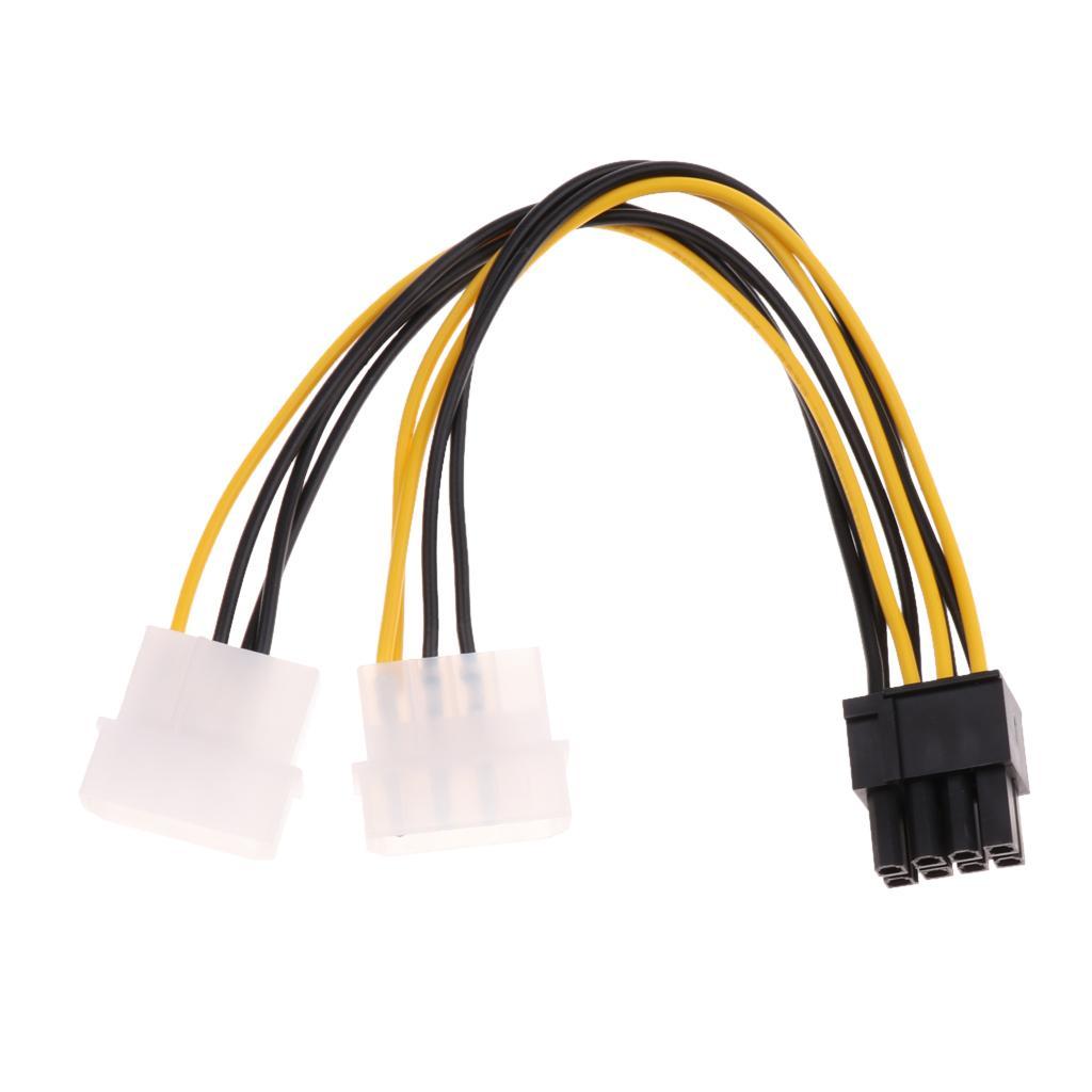 Dual 4-pin 8-pin PCI-e Power Card Extension Cord