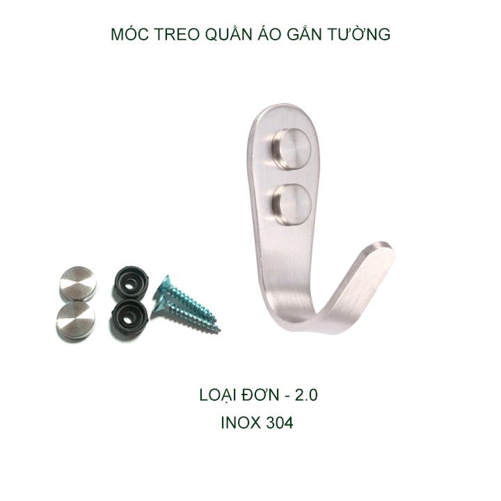 Móc treo quần áo bằng inox 304 có nút bịt đầu vít, loại đơn-đôi tùy chọn