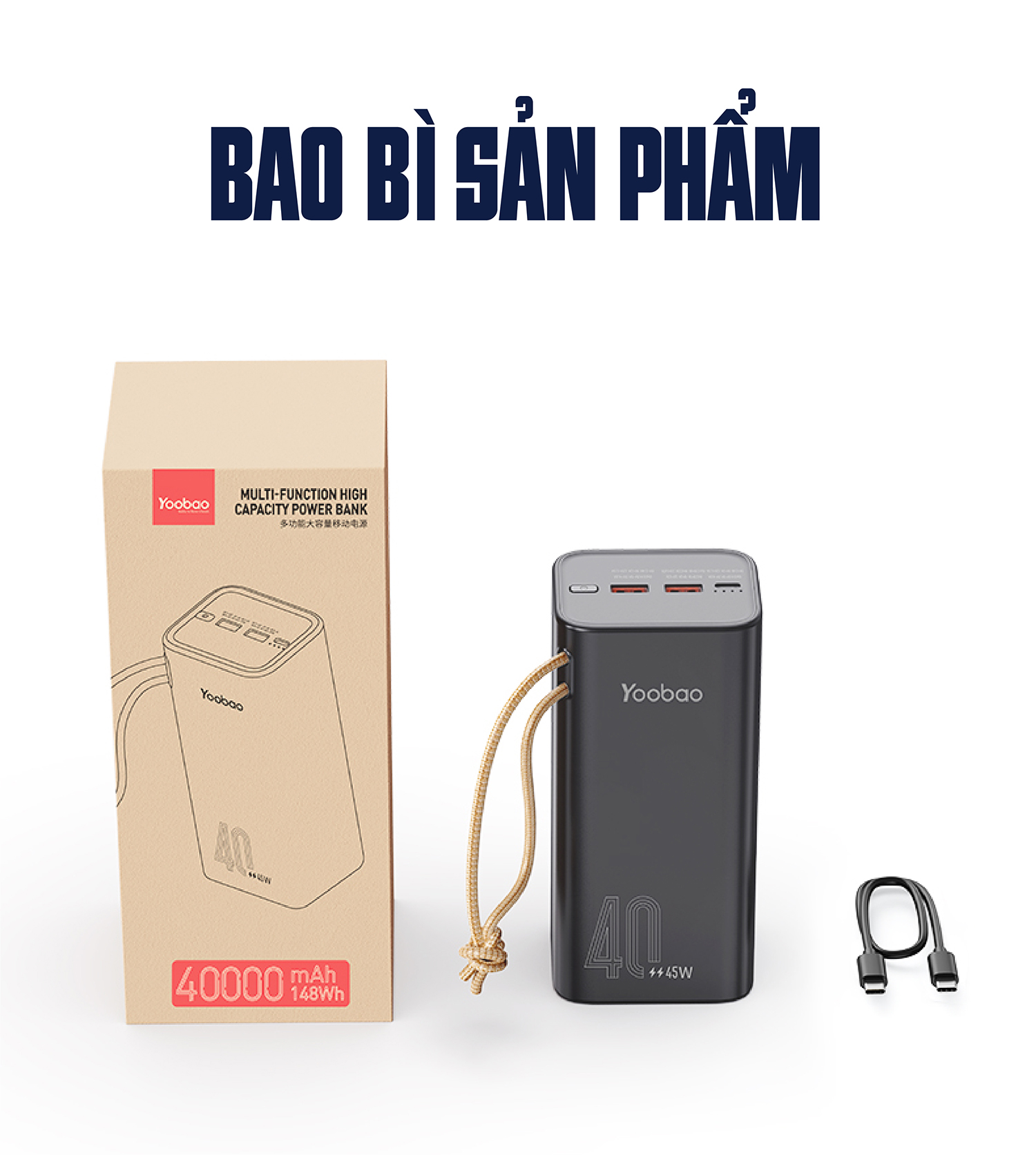 Trạm sạc dự phòng Yoobao L50Q 50000mAh - Hàng Chính Hãng