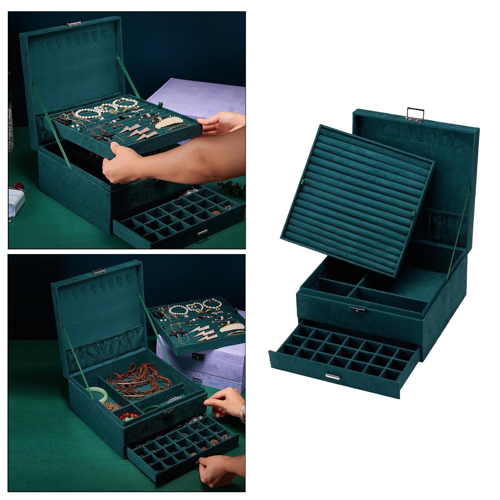 Jewelry Box Watch Case Organizer Jewelry Drawer Display Box Earrings Storage
