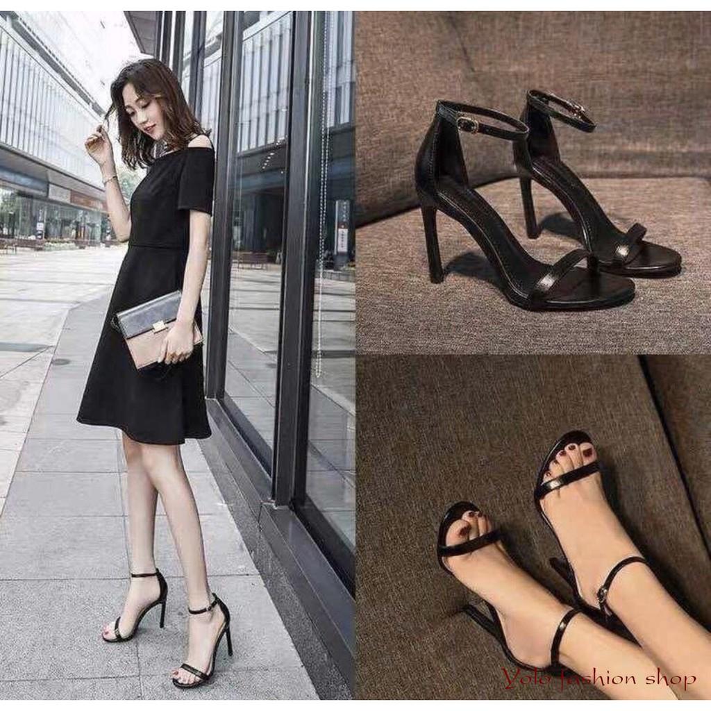 Sandal nữ quai mảnh đế 7cm thời trang dáng basic S75