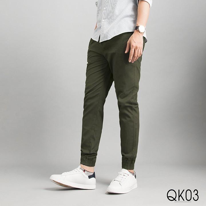 Quần jogger kaki trơn co giãn unisex