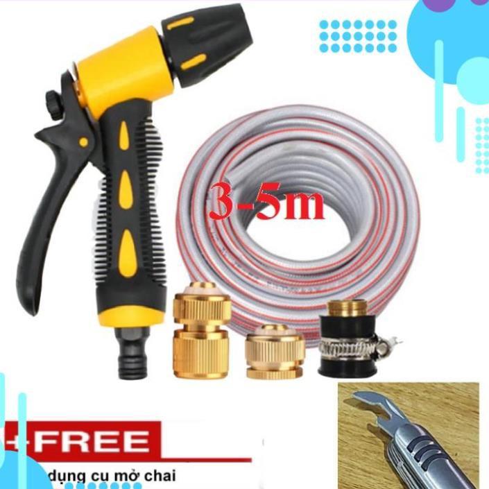 Bộ dây vòi xịt ️bơm nước phun sương️ ,tăng áp 3 lần,loại 3m,5m 206319 đầu đồng,cút đồng,nối đồng+ mở chai