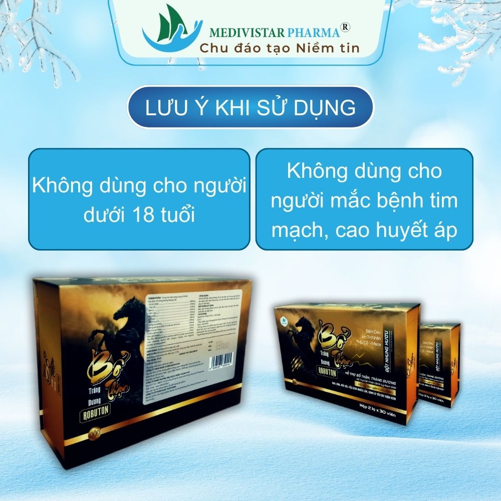 Bổ Thận Tráng Dương ROBUTON Với 8 Loại Thảo Dược Giúp Cải Thiện Sinh Lý Nam An Toàn, Hiệu Quả Hộp 30 Viên Nang