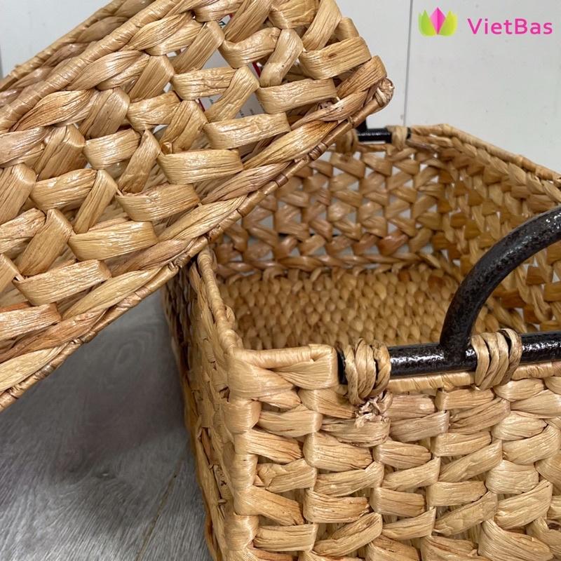Khay lục bình VIETBAS hình chữ nhật có quai MAU14
