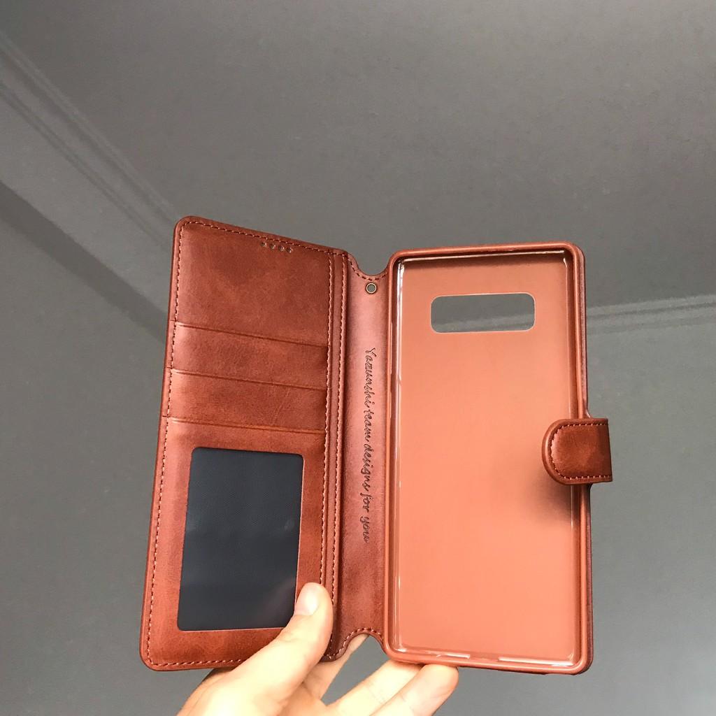 Bao da ốp lưng dành cho samsung Note 8 Note 9 kèm ví chất da mịn mềm có kèm ví kẹp tiền - azns