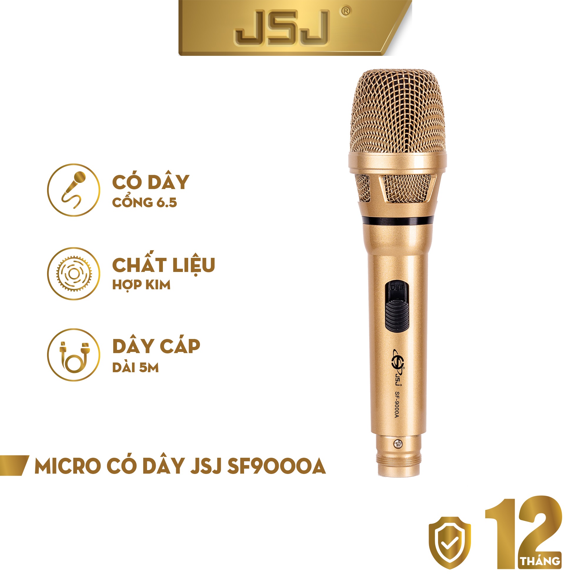 Micro Karaoke Có Dây Chuyên Dụng JSJ- SF-9000 A Hàng Chính Hãng