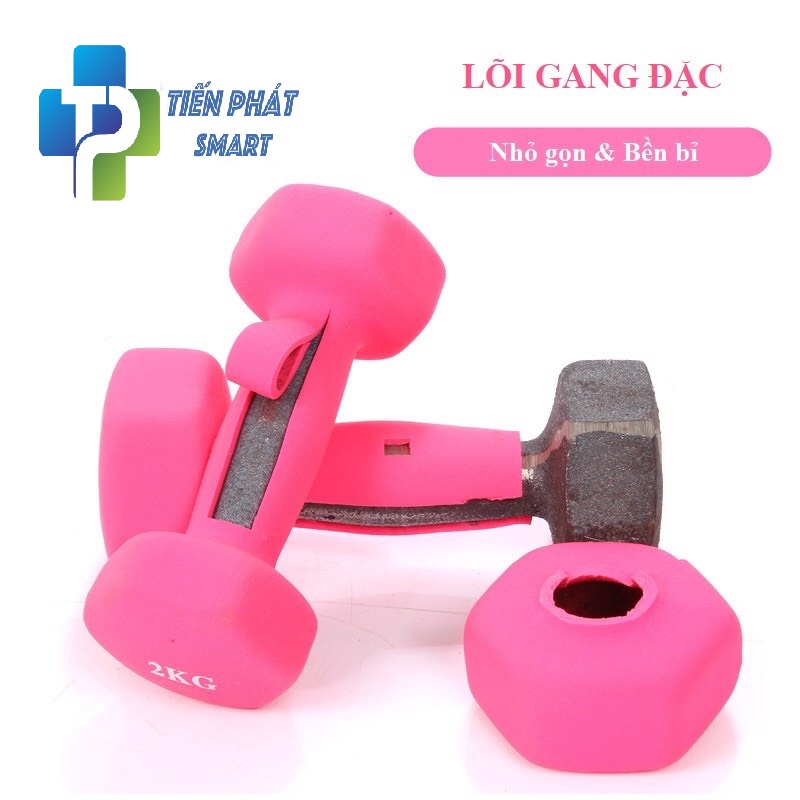 Bộ Đôi Tạ Tay 7kg Bọc Cao Su Lõi Thép Cao Cấp Chính Hãng -Giao Màu Đen