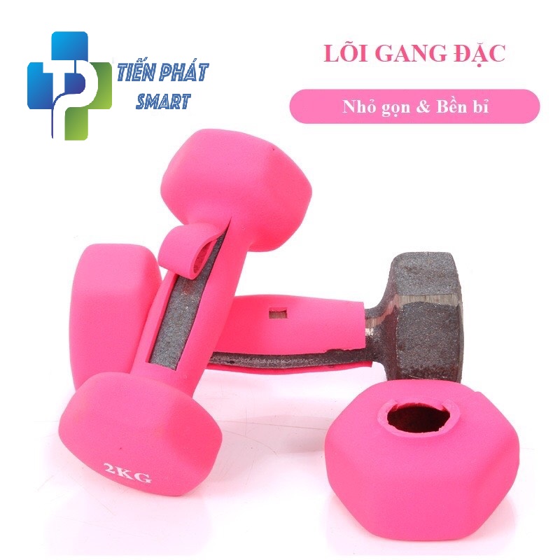 Bộ Đôi Tạ Tay 7kg Bọc Cao Su Lõi Thép Cao Cấp Chính Hãng (Tổng 14kg)-Giao Màu Đen