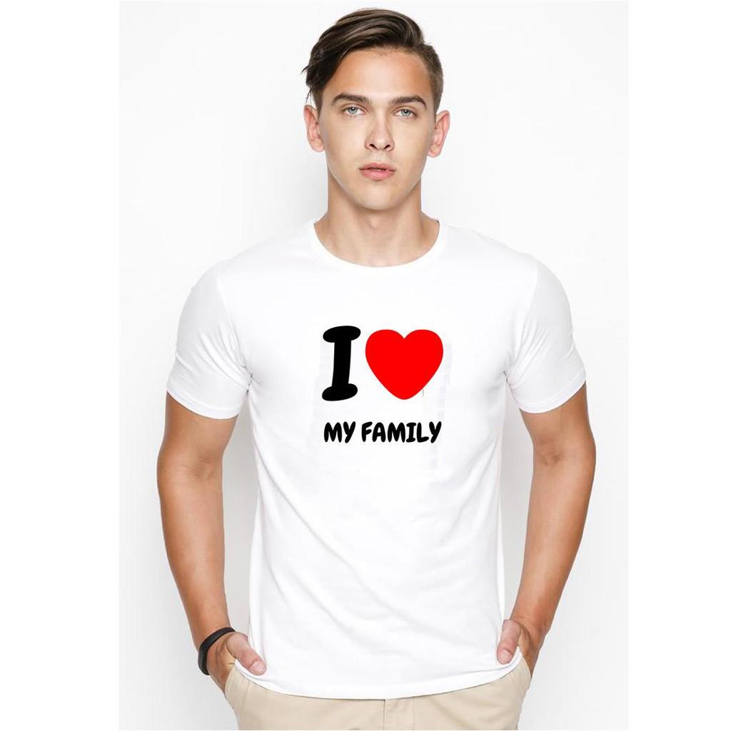 Áo thun nam in hình I love my family đẹp vải dày mịn