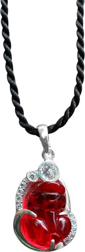 Tỳ Hưu Pha Lê Bọc Bạc Ngọc Quý Gemstones MD32 - Đỏ