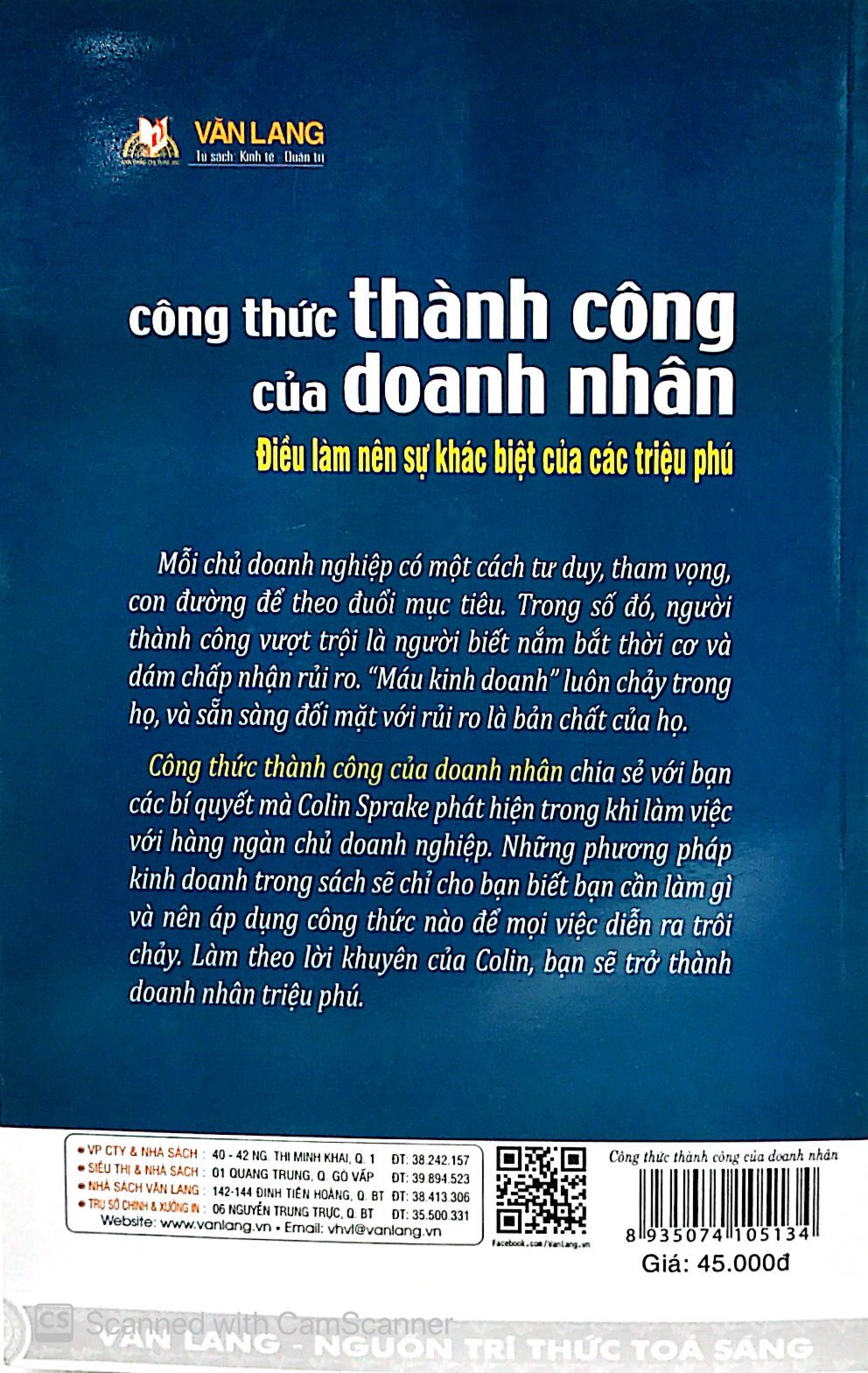 Công Thức Thành Công Của Doanh Nhân - Vanlangbooks