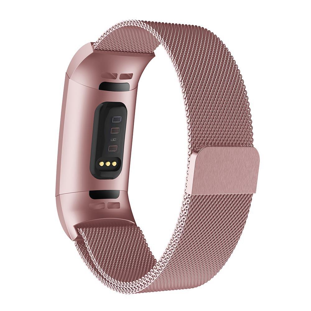 Dây đeo thay thế chất liệu kim loại dạng lưới cho Fitbit Charge 4/Charge 3