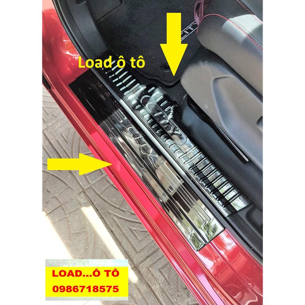 Ốp Bậc Cửa, Nẹp Bước Chân Trong Ngoài Xe Honda City 2023-2018 Chất Liệu Titan