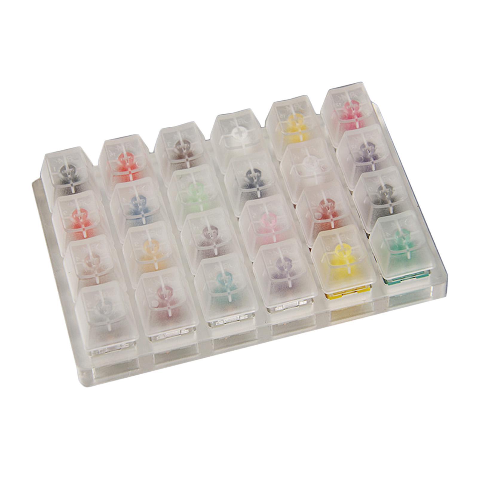 DIY Acrylic 24-Key Switches Tester Blank Keycaps for Mechanical Keyboard