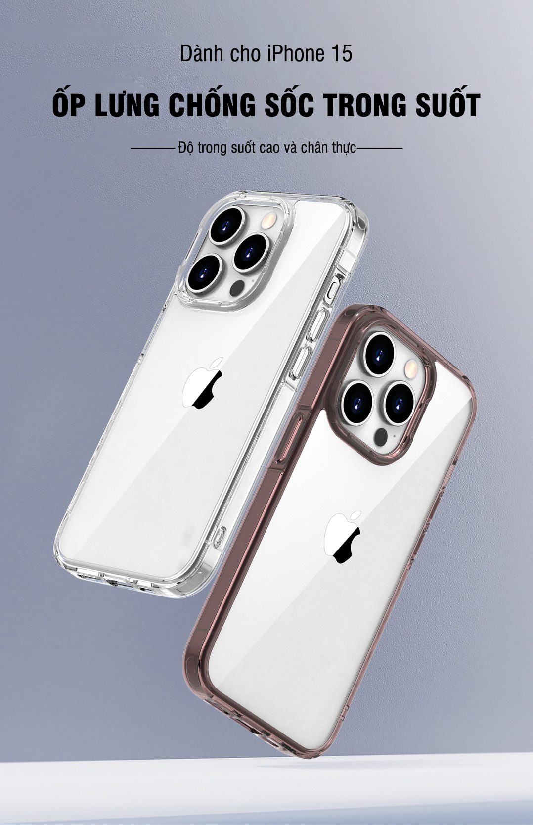 Ốp lưng dẻo trong phong cách mới dành cho iPhone 15 / 15 Plus / 15 Pro / 15 Pro Max - Hàng chính hãng
