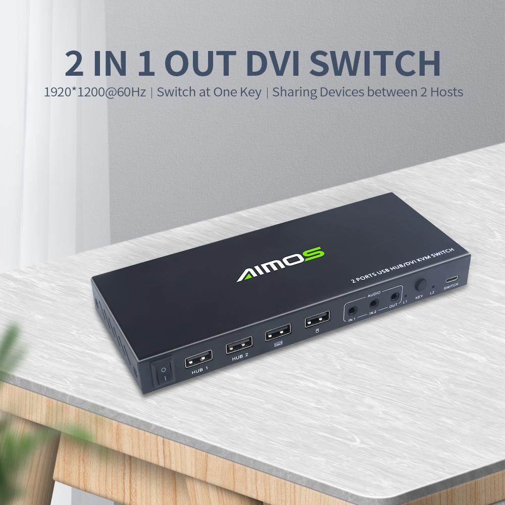 Công tắc DVI 2 trong 1 AIMOS 1920 * 1200 @ 60Hz / 2 USB2.0 HUB