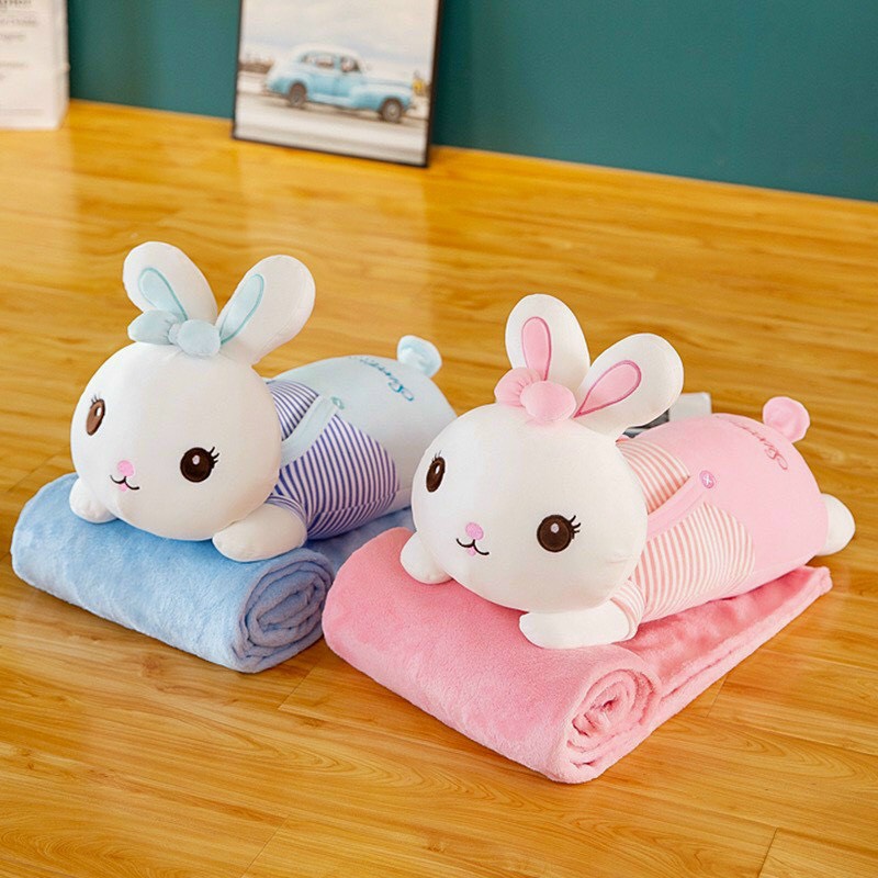 BỘ CHĂN GỐI VĂN PHÒNG HÌNH THÚ 3IN1 - HÌNH THỎ CUTE