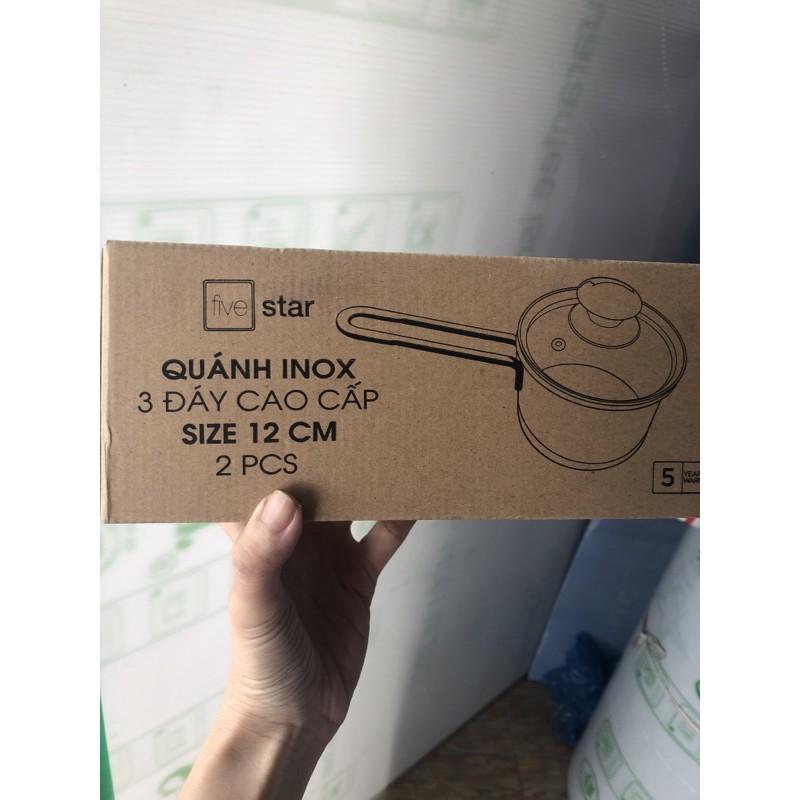 Nồi - Quánh Inox 3 Đáy Five Sta 12 cm/14 cm (loại chống dính và loại không chống dính)