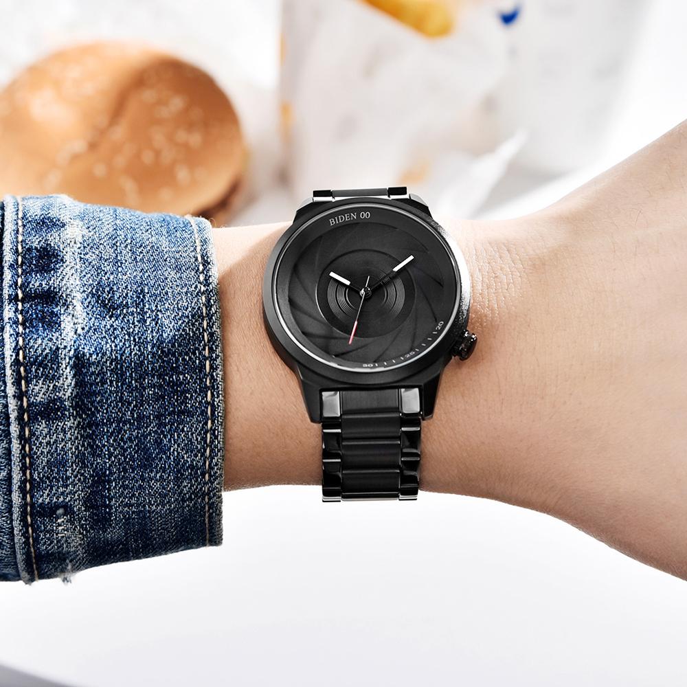 Đồng hồ đeo tay BIDEN Nam Thời trang Đơn giản Dây đeo bằng thép không gỉ