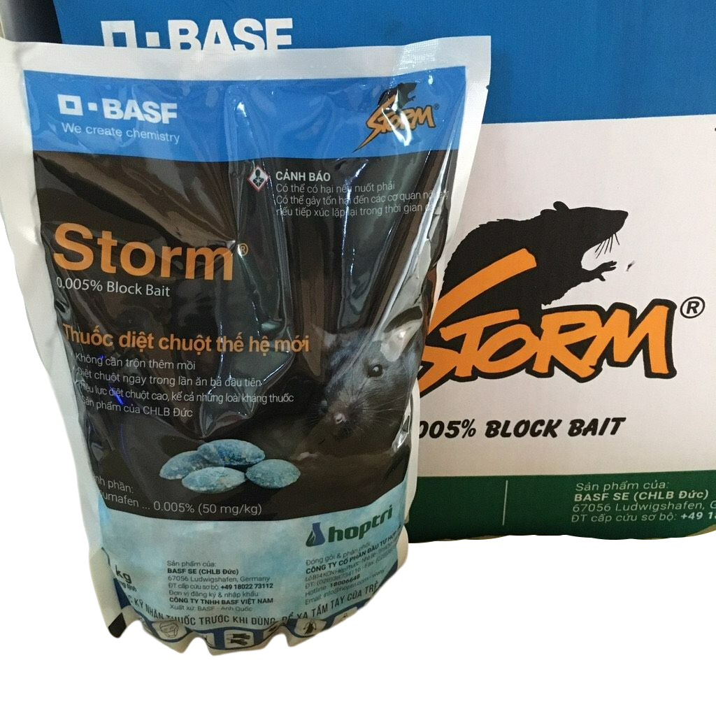 Thuốc diệt chuột Storm Gói 1kg, Bả diệt chuột sinh học hiệu quả