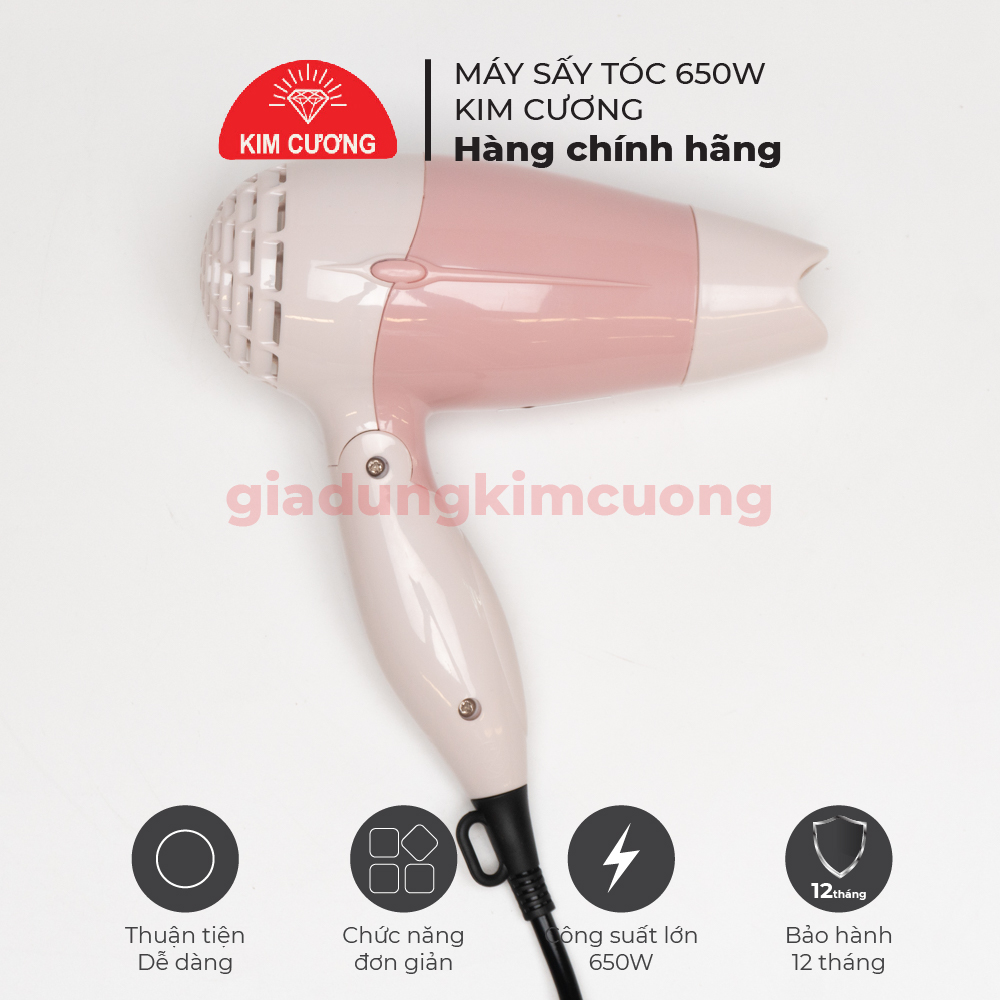 Máy Sấy Tóc Kim Cương 650W - Máy Sấy Tóc Mini - Hàng Chính Hãng