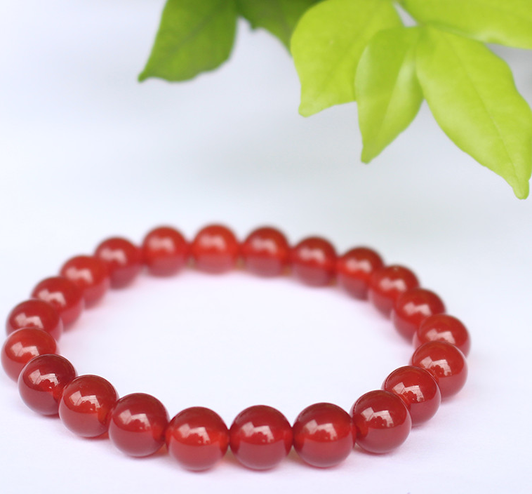 Vòng tay Đá mã não đỏ tự nhiên cho Tuổi Tý 10ly AKO5