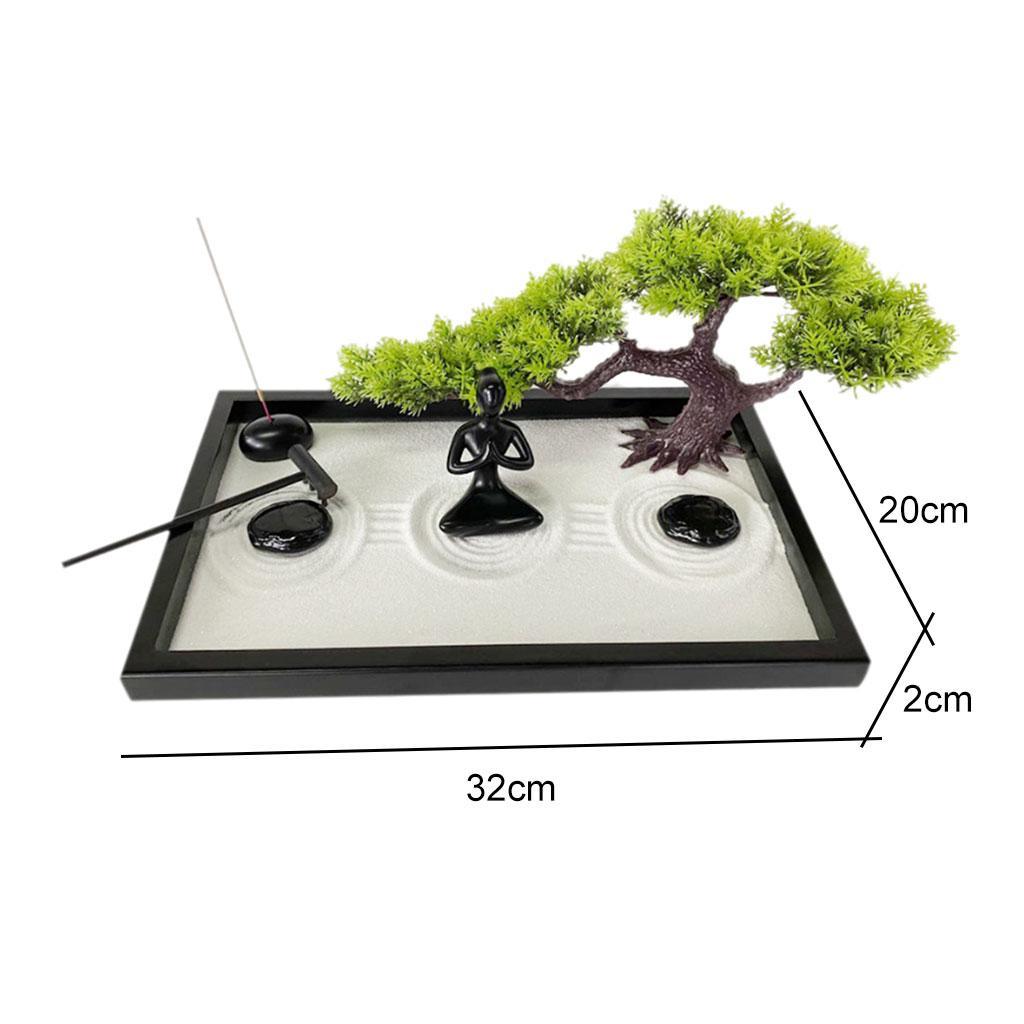 Women Statue Sand Tray Meditation Decor Set Resin Tabletop