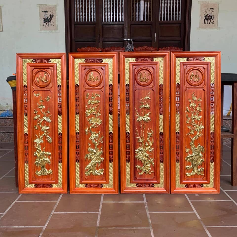 bộ Tranh tứ quý Vinh, Hoa, Phú QUý - 37 x107