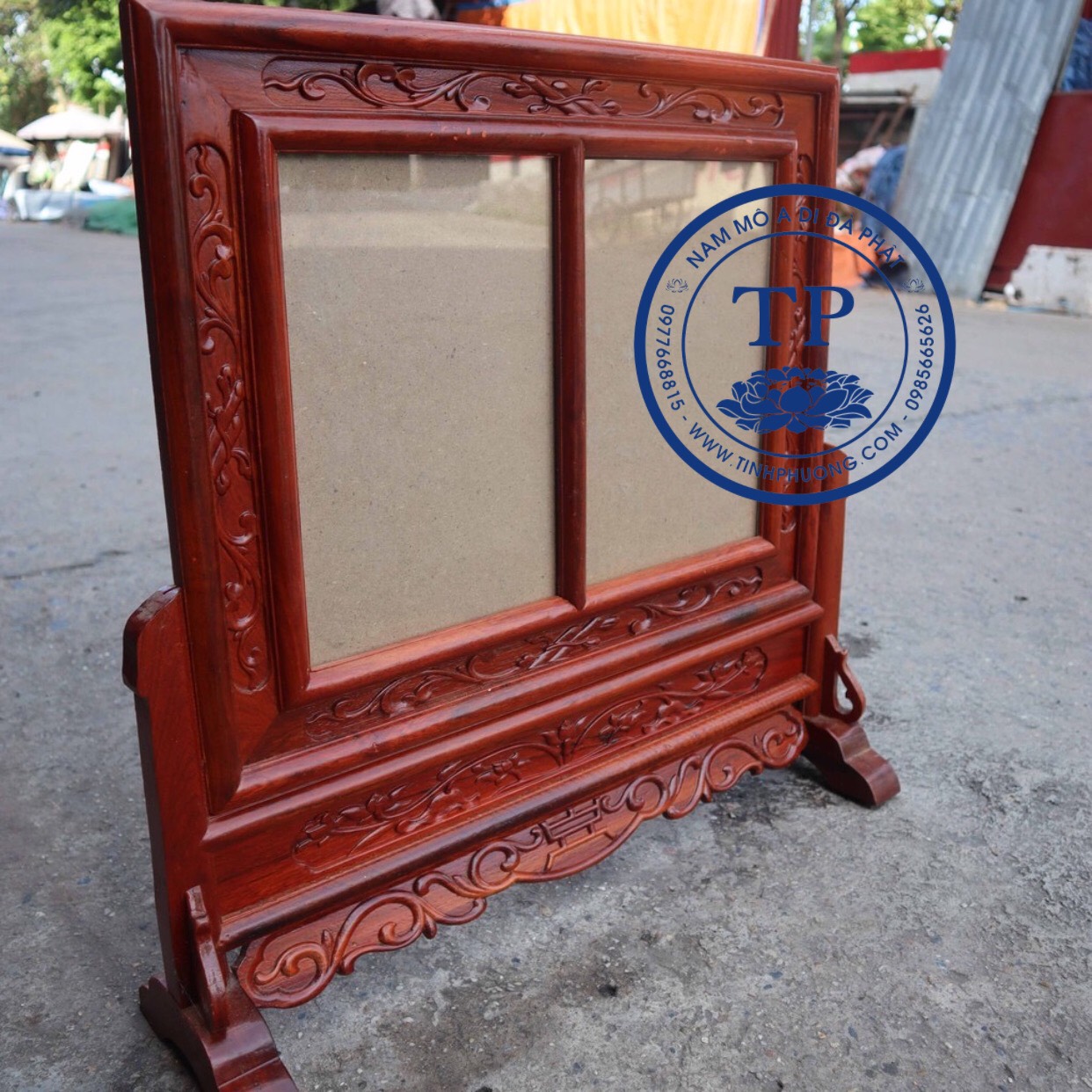 Khung Hình thờ gỗ hương mẫu khung đôi 20x30 BH1021