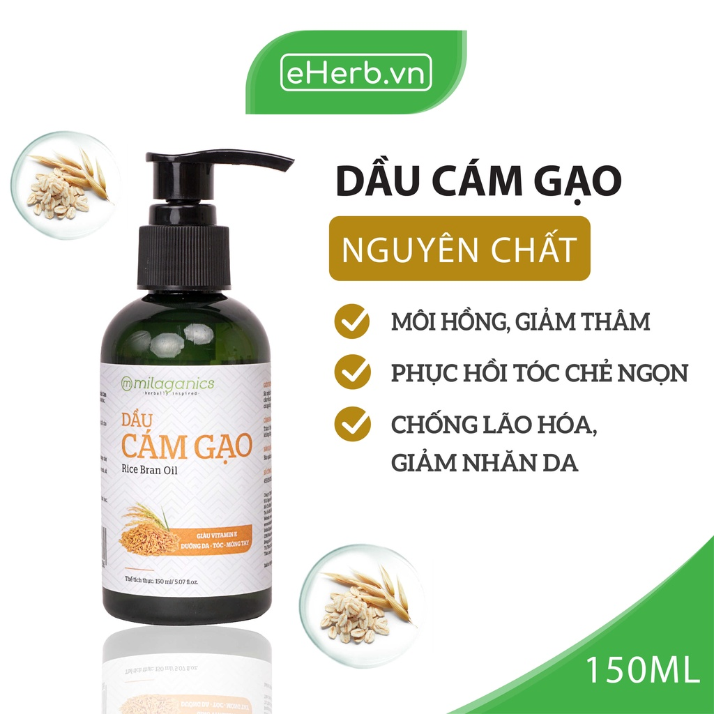 Dầu Cám Gạo Milaganics Rice Bran Oil 150ml/Chai
