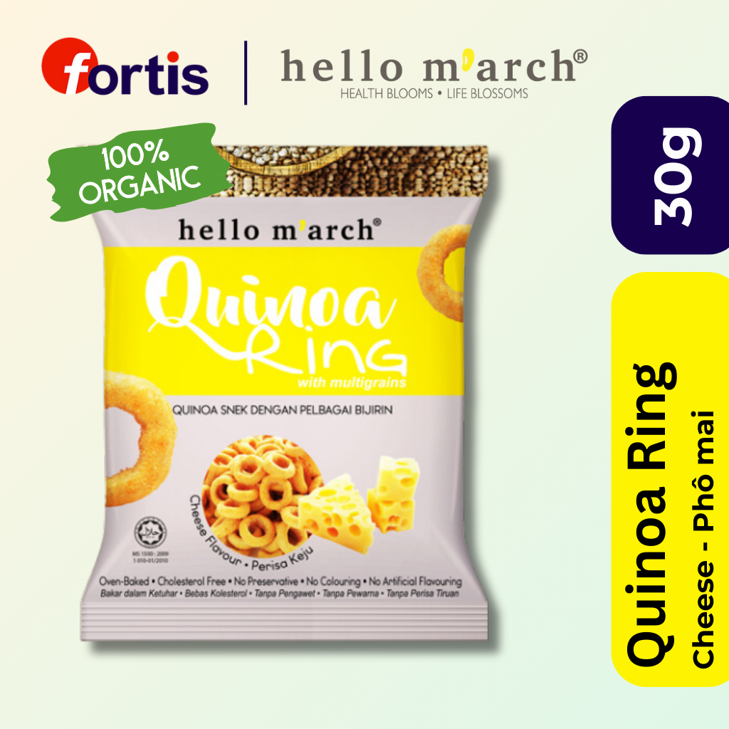 Snack Ngũ Cốc Vị Phô Mai Hạt Quinoa Hello March Gói 30g