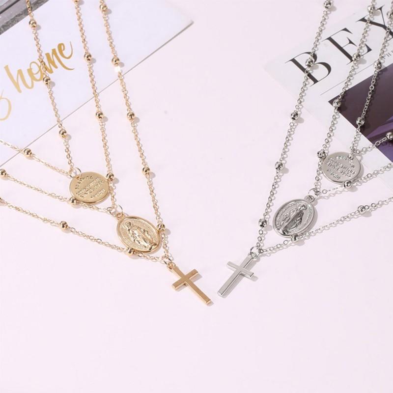 Dây Chuyền Nhiều Lớp Mặt Đồng Xu Thời Trang Cho Nữ