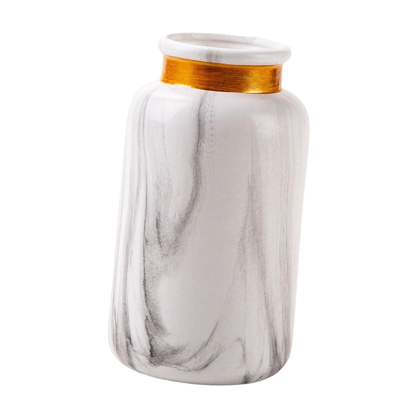Modern Marble Ceramic Flower Vase Decorative for Table Office Home Decor