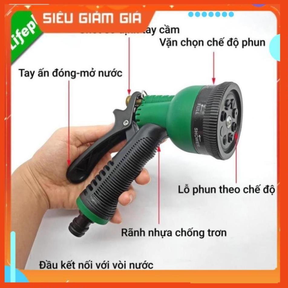 Vòi xịt nước tưới cây rửa xe 8 chế độ