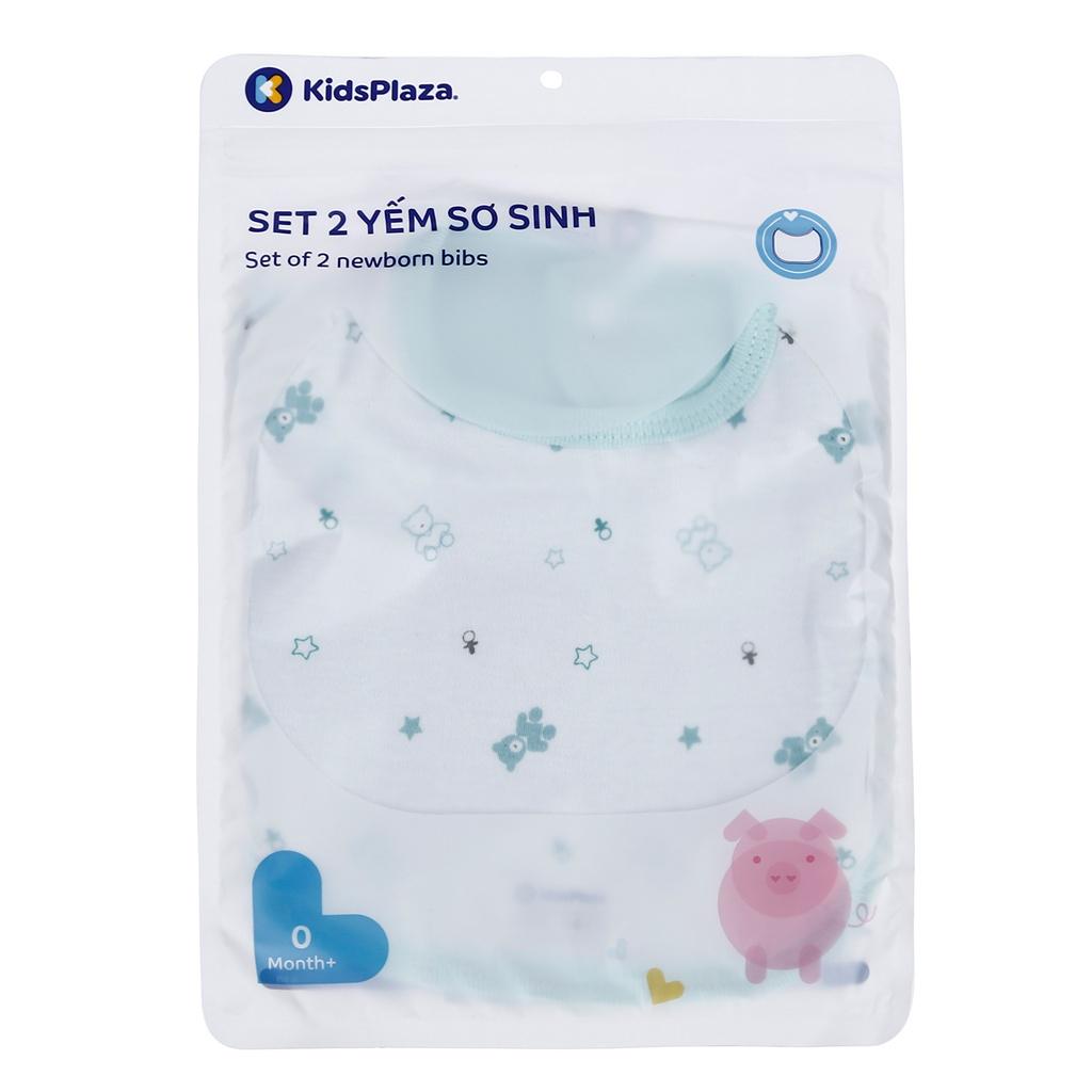 Set 2 yếm ăn dặm bấm cúc Kids Plaza BA21 (Nhiều màu