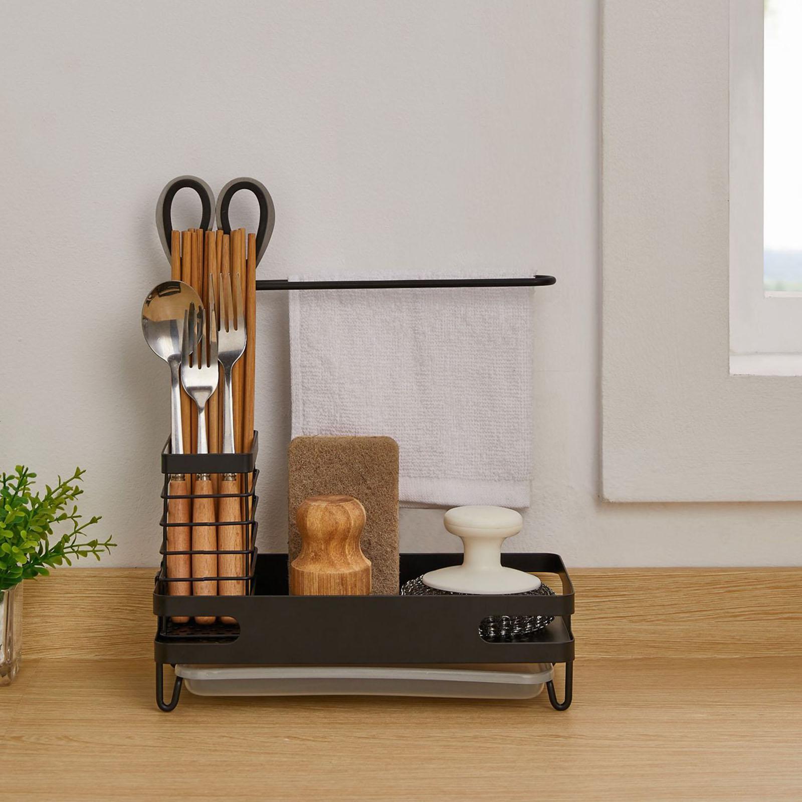 Brush Soap Dispenser Holder Rustproof Sponge Holder for Bathroom