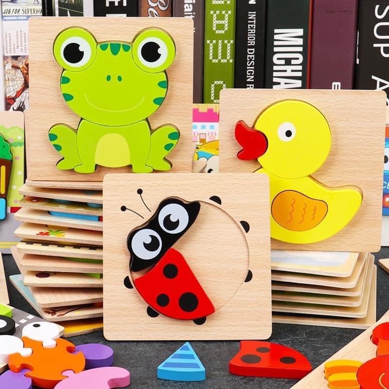 Đồ chơi tranh xếp hình gỗ nổi 3D sinh động - Đồ chơi gỗ thông minh cho bé