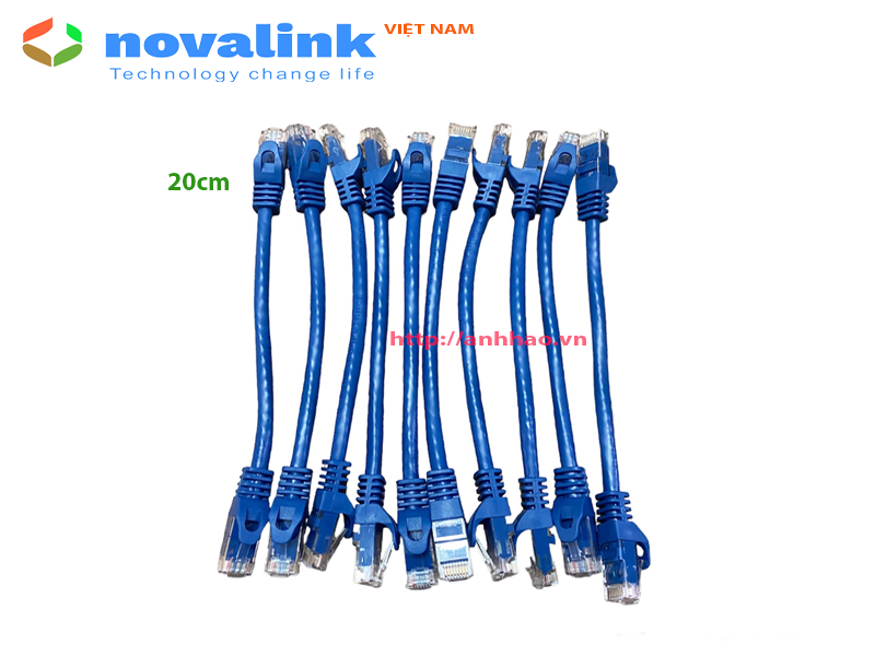 Dây nhảy patch cord cat6 Novalink dài 20cm, 50cm, 1m, 1.5m, 2M, 3m, 5m..100% lõi đồng, pass fluke. Hàng chính hãng, full thuế VAT