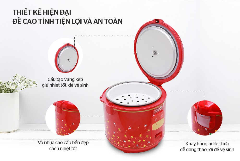 Nồi cơm điện 1.8L SUNHOUSE SH18M - Hàng chính hãng